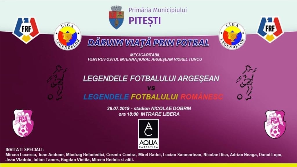 Legendele fotbalului românesc vin la Pitești, pentru un meci caritabil dedicat lui Viorel Turcu