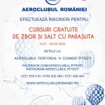 Aeroclubul Teritorial “Henri Coandă” Pitești organizează cursuri gratuite de zbor şi salt cu paraşuta